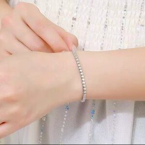 Sparkling Tennis Moissanite Fine Jewelry Bracelet